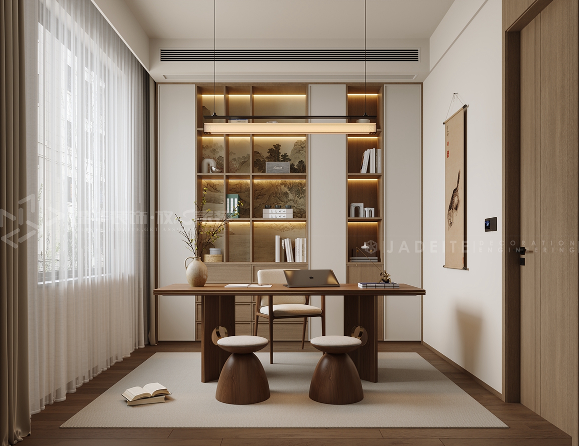 汇鸿景云140㎡-中古风-装修案例装修-三室两厅-中古