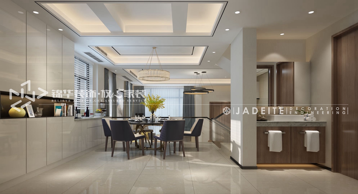 现代风格-中海国际社区-260平-联排别墅-餐厅-装修效果图
