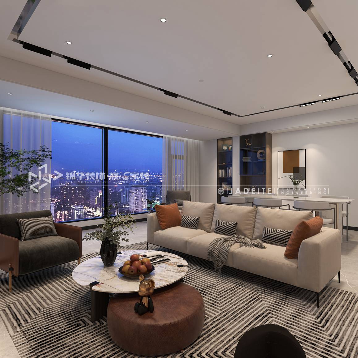 现代风格-保利雅苑-三室两厅-120平-装修效果图   