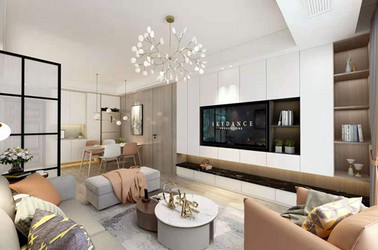 现代简约-金苏公寓-两室两厅-90平-装修效果图