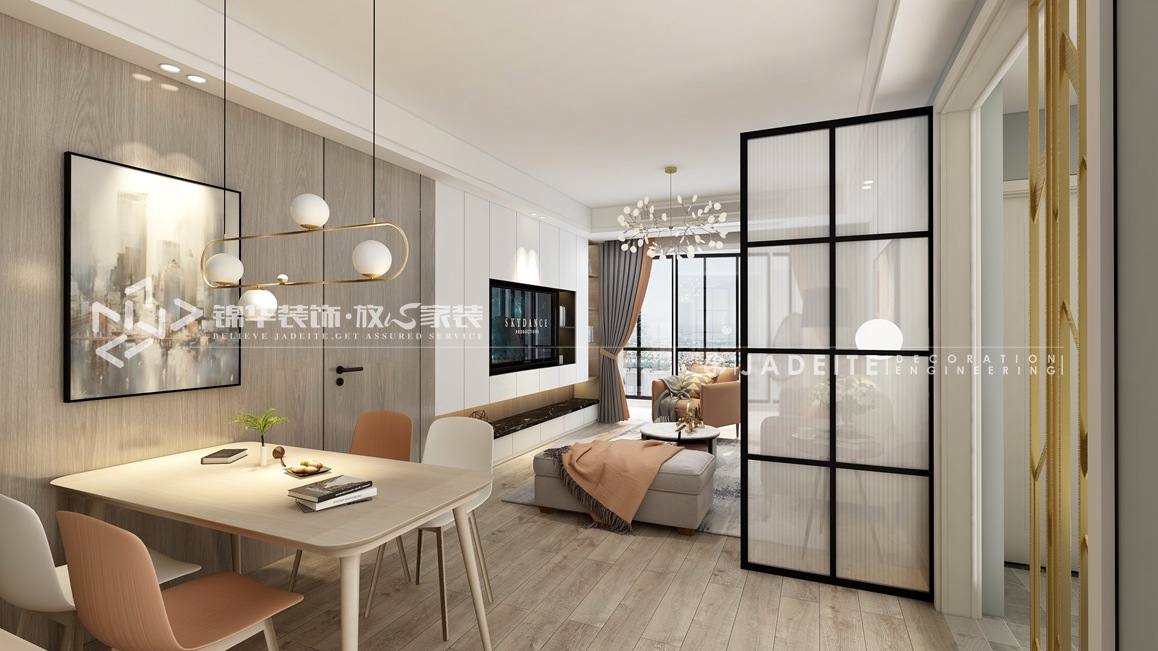 现代简约-金苏公寓-两室两厅-90平-装修效果图