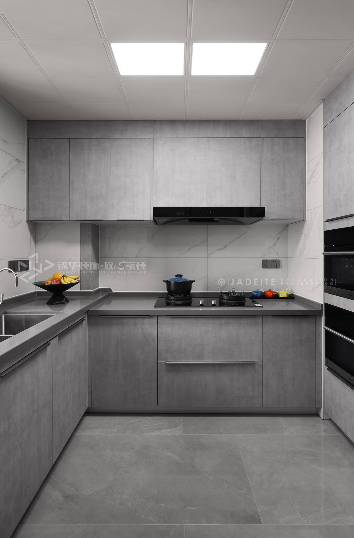 现代简约-三室两厅-138平-厨房-装修实景效果图    
