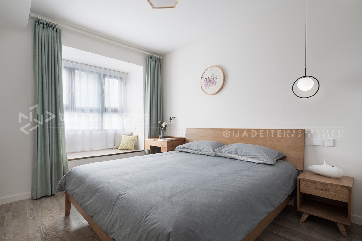 北欧风格-两室两厅-94平-卧室-装修实景效果图