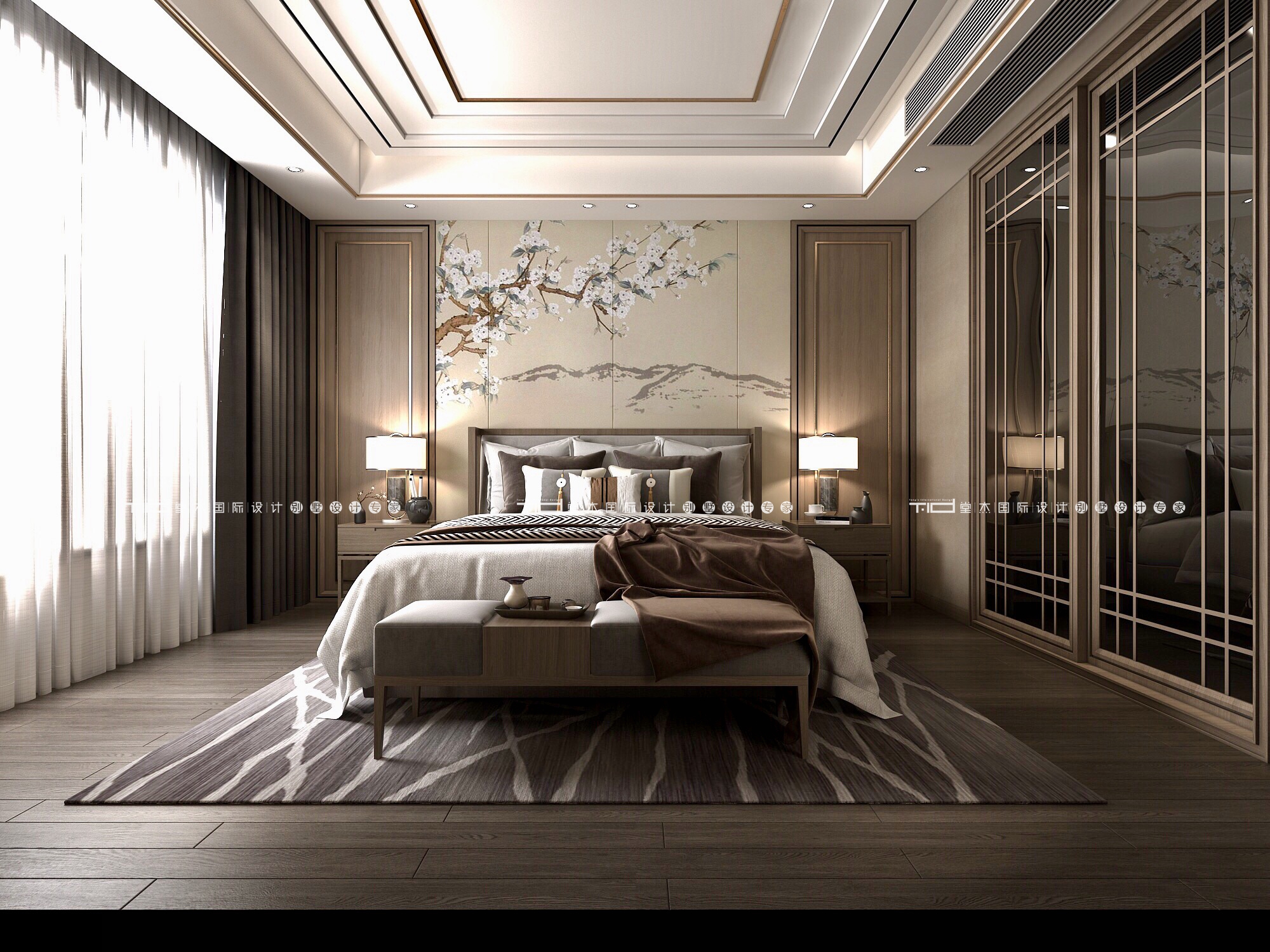 新中式风格-万科氿如城别墅-600平-装修效果图装修-别墅-新中式