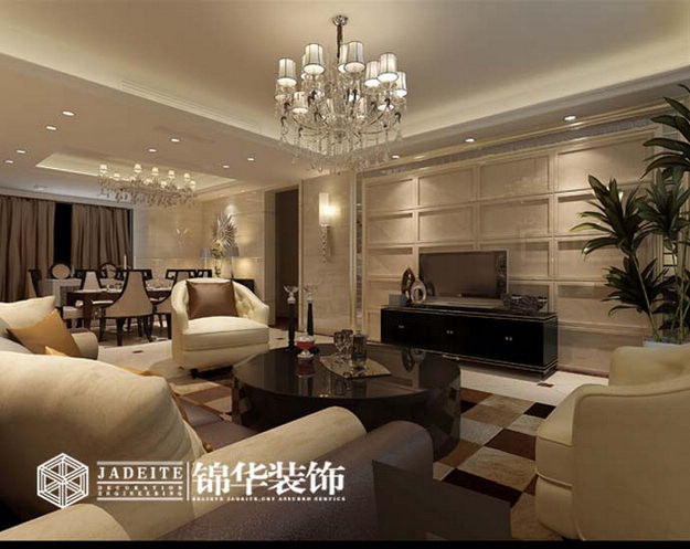 阳光城市花园简约风格大户型效果图 装修-大户型-现代简约