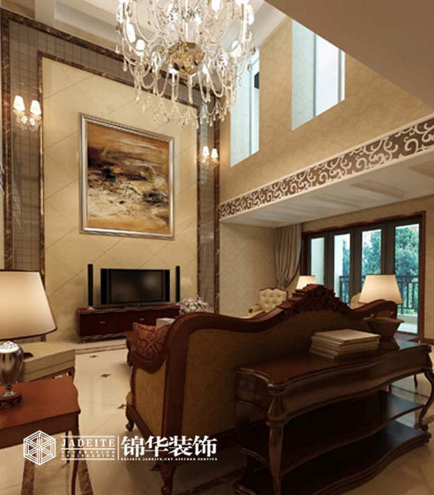 紫金英郡简欧风格大户型实景样板间装修-大户型-简欧
