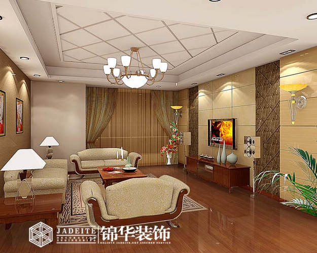 湖滨壹号简约风格三室两厅效果图 装修-三室两厅-现代简约