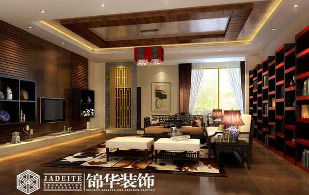 衡阳别墅中式风格别墅效果图 装修-别墅-新中式