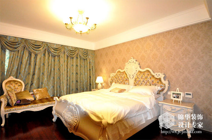 欧式风格-山水湖滨-三室两厅-143平-卧室-装修效果实景图