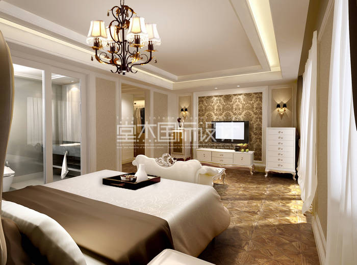 欧式古典风格-大户型-卧室-装修效果图