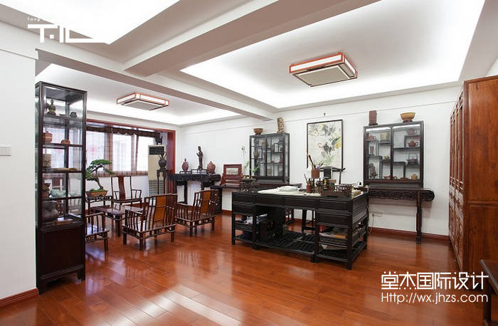 银杏苑240平新中式风格实景样板间装修-跃层复式-新中式
