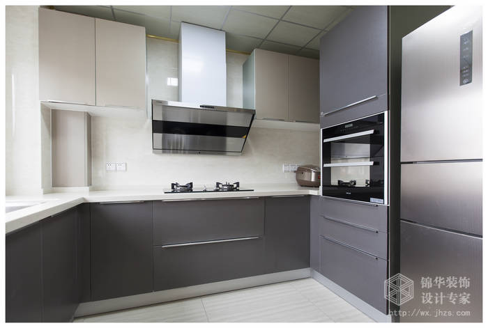 现代简约风格-复地公园城邦-三室两厅-130平米-厨房-装修实景效果图