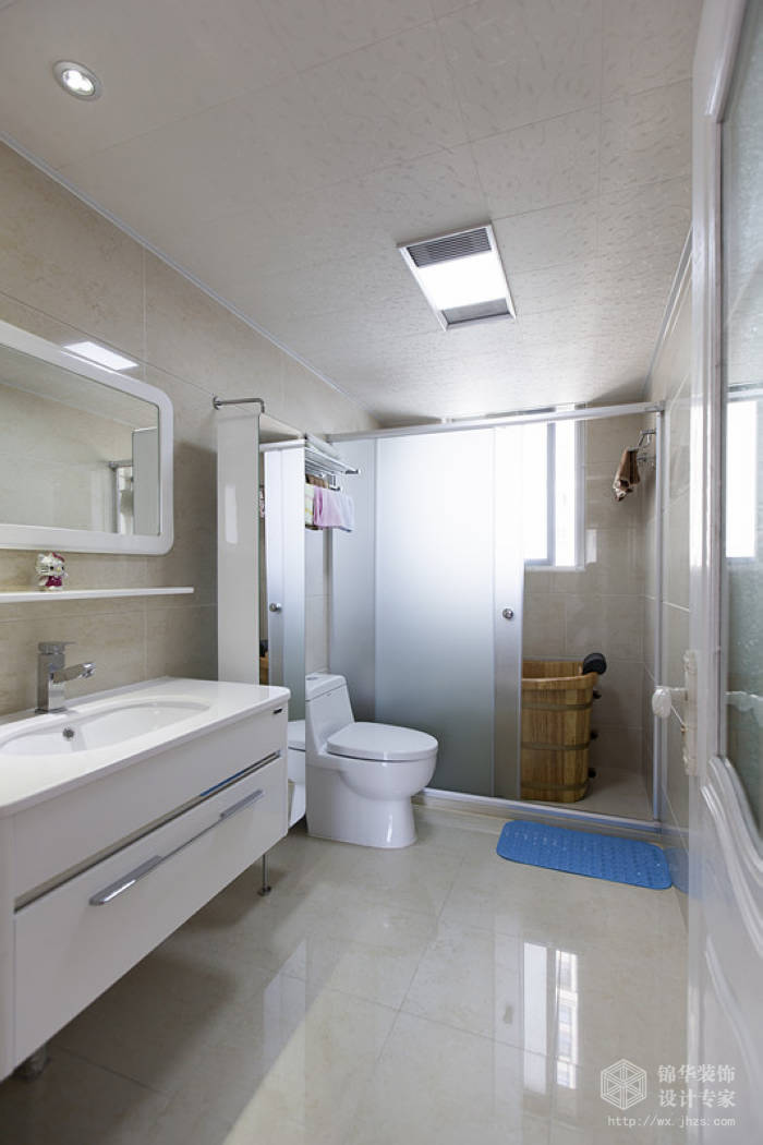 简欧风格-绿地波士顿-两室两厅-105平米-卫生间-装修效果实景图