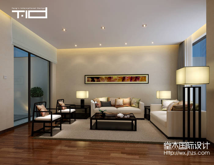 中式风格-清扬康城-别墅-380平-客厅-装修效果图