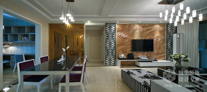 现代简约风格-繁华里-三室两厅-121平-餐厅-装修实景效果图
