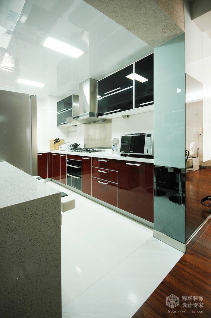 现代简约-世茂国际-三室两厅-130平-厨房-装修实景效果图