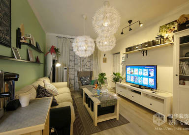 北欧风格-长江国际朗庭-两室两厅-89平-装修实景效果图