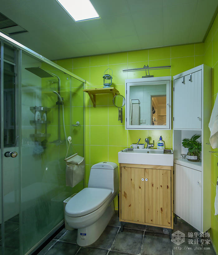 北欧风格-长江国际朗庭-两室两厅-89平-卫生间-装修实景效果图
