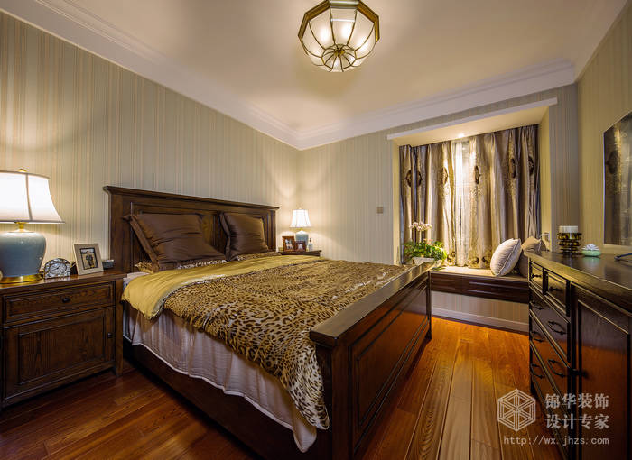 奕翔国际公寓89平简约美式风格实景样板间装修-两室两厅-美式田园