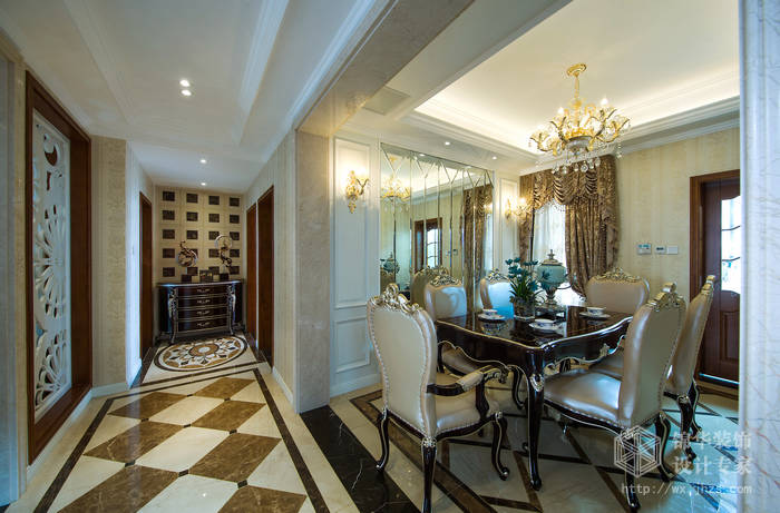长泰国际140平欧式古典风格实景样板间装修-三室两厅-欧式古典