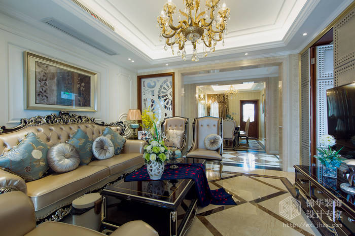 长泰国际140平欧式古典风格实景样板间装修-三室两厅-欧式古典