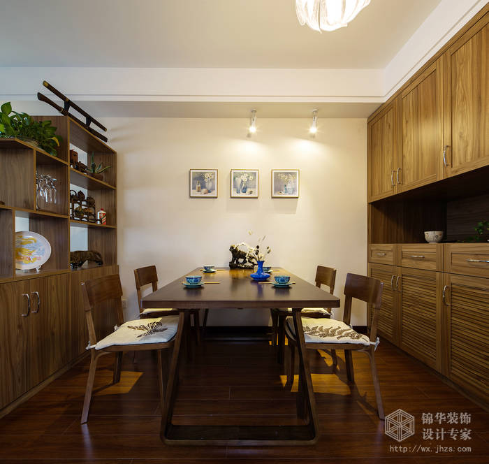 新中式风格-蠡湖家园-两室两厅-99平-餐厅-装修实景效果图