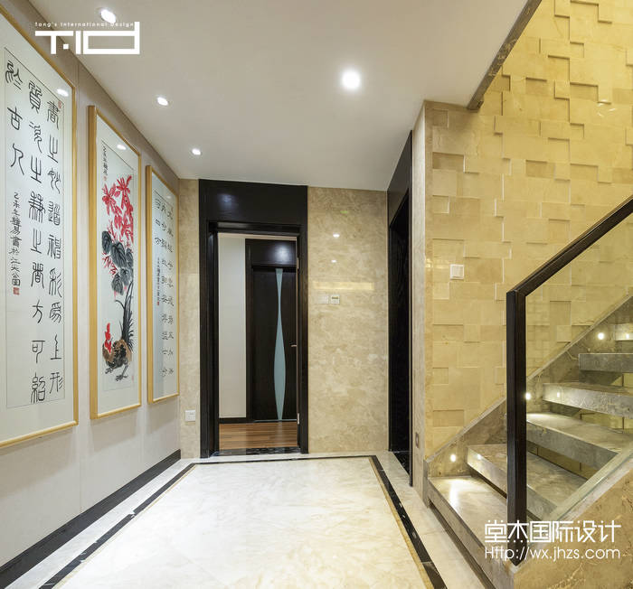 太湖国际社区250平新中式风格实景样板间装修-跃层复式-新中式
