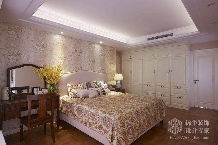 美式风格-太湖国际-三室两厅-130平-卧室-装修效果实景图