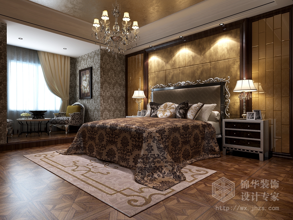 新古典风格-紫金英俊-户型图-160平-卧室-装修效果图