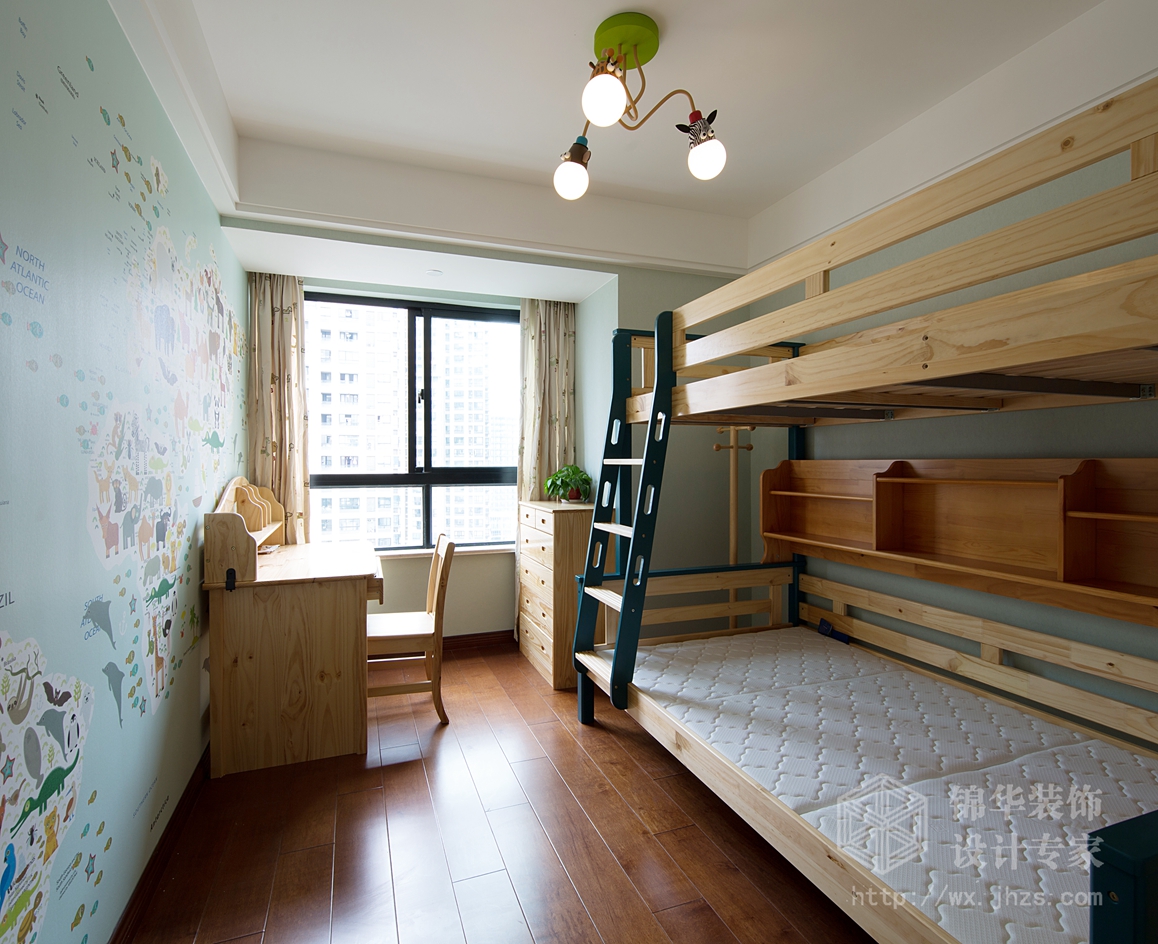 现代美式风格-山韵佳苑-三室两厅-140平米-儿童房-装修实景样板间