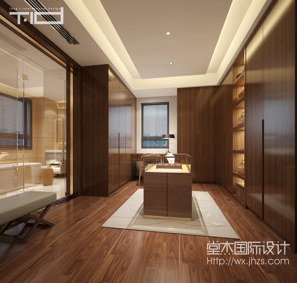新中式风格-银河湾-别墅-400平-衣帽间-装修效果实景图