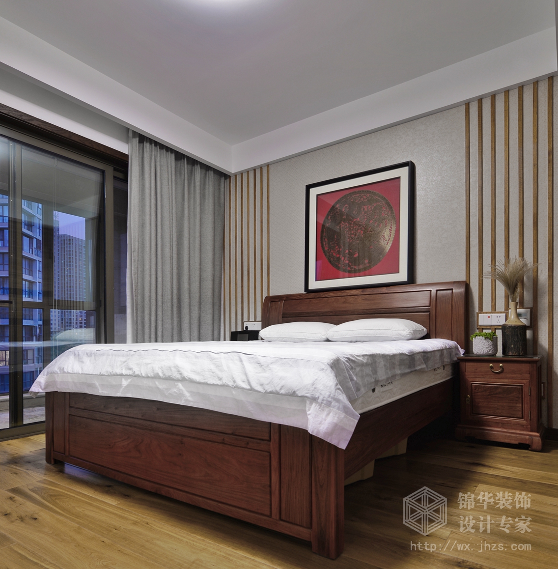 中式风格-太湖国际凯旋门-四室两厅-190平-卧室-装修效果实景图