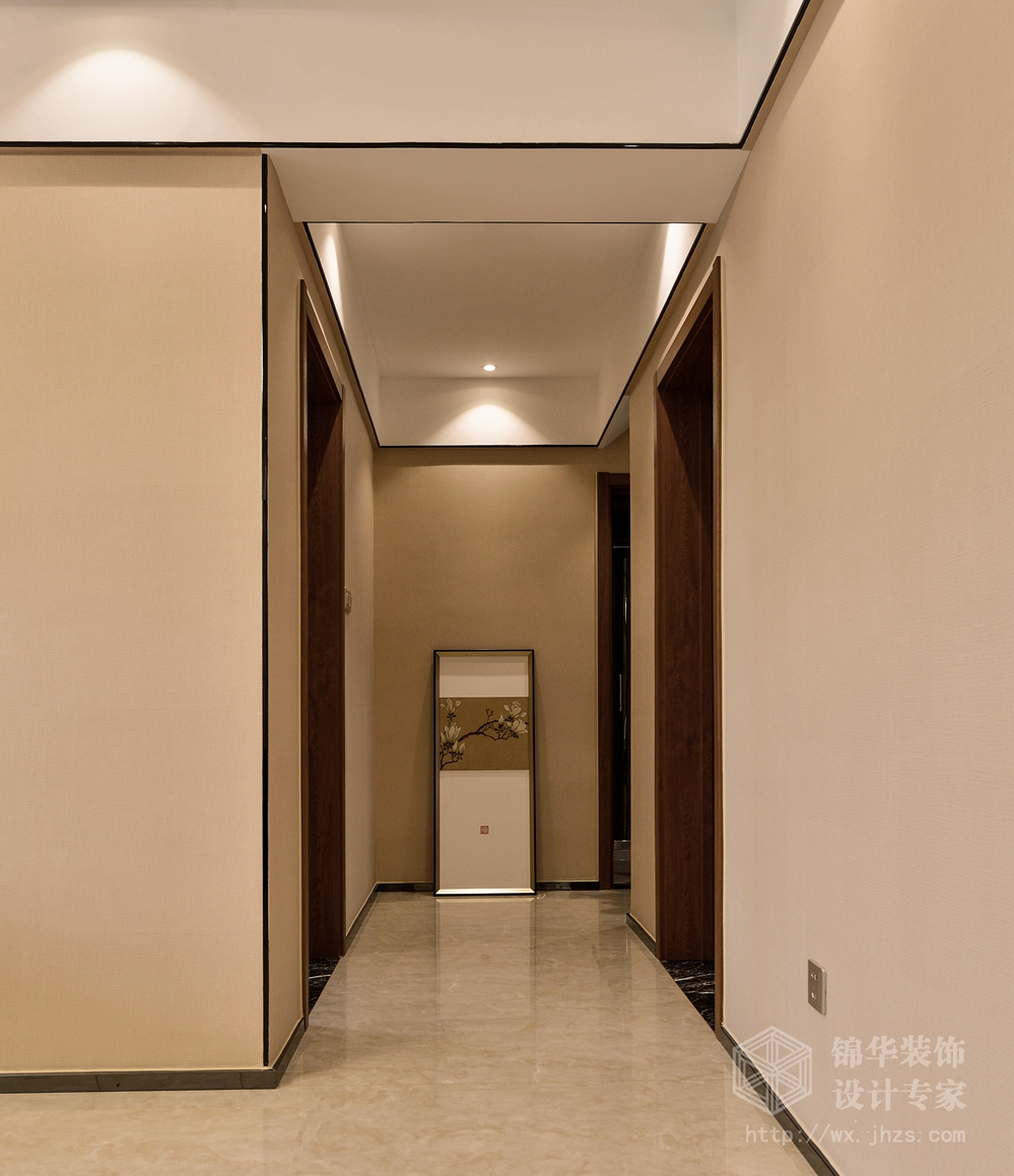 新中式风格-繁华里-三室两厅-130平-过道-装修效果实景图