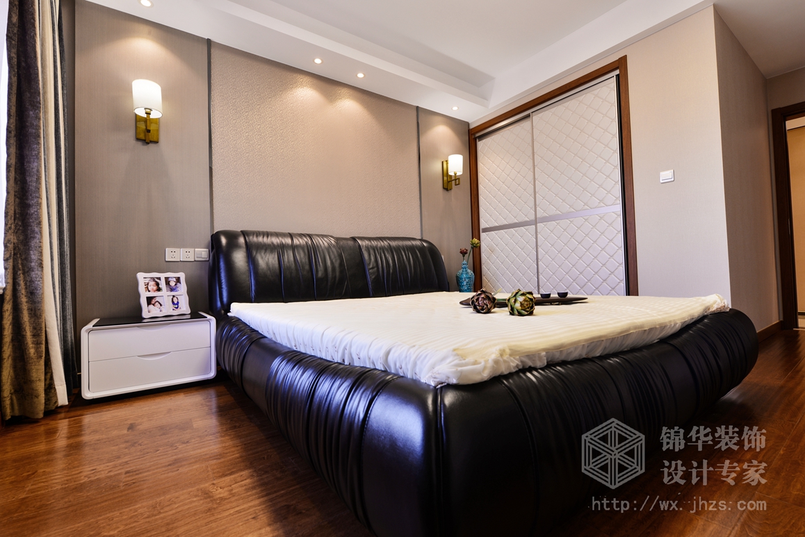 新中式风格-繁华里-三室两厅-130平-卧室-装修效果实景图
