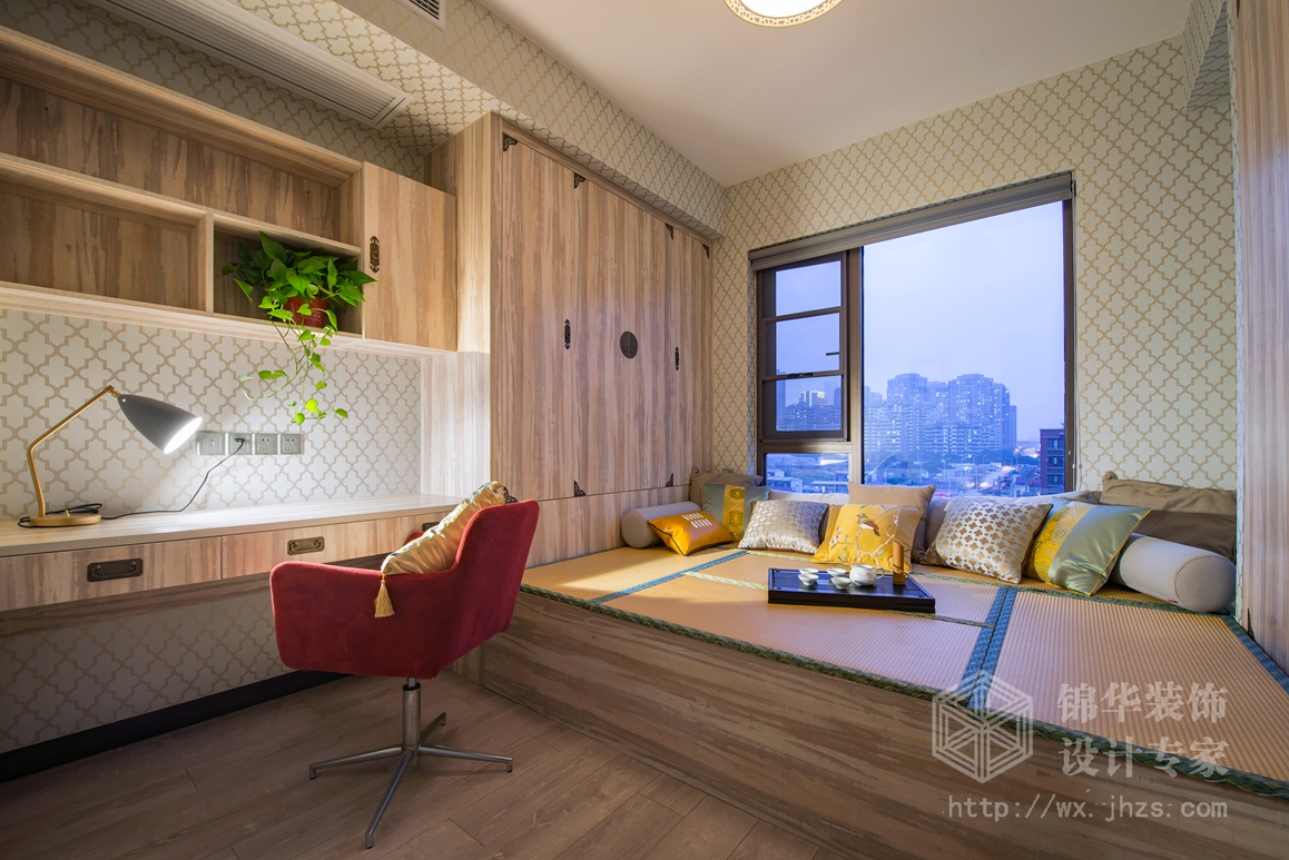 新中式风格-碧玺-三室两厅-160平-阳光房-装修效果实景图