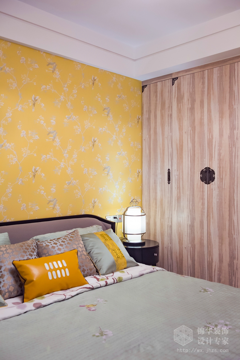 新中式风格-碧玺-三室两厅-160平-卧室-装修效果实景图