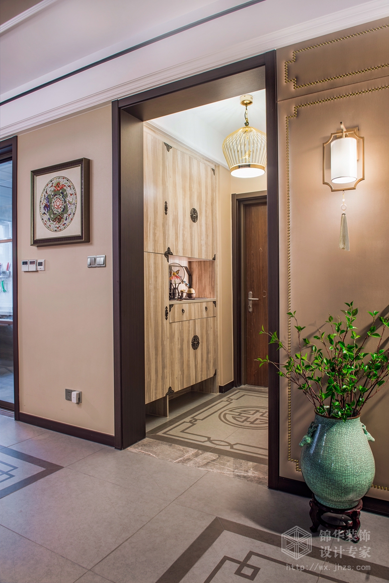 新中式风格-碧玺-三室两厅-160平-过道-装修效果实景图