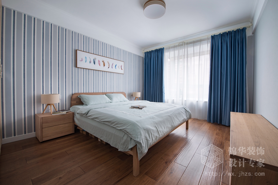 北欧风格-东风苑-三室两厅-160平-卧室-装修效果实景图
