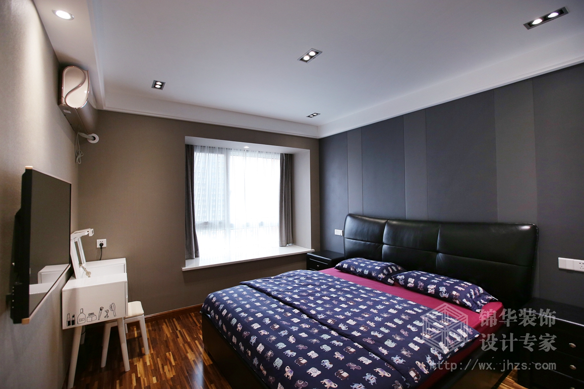 现代风格-恒基誉珑湖滨-三室两厅-116平米-卧室-装修实景图