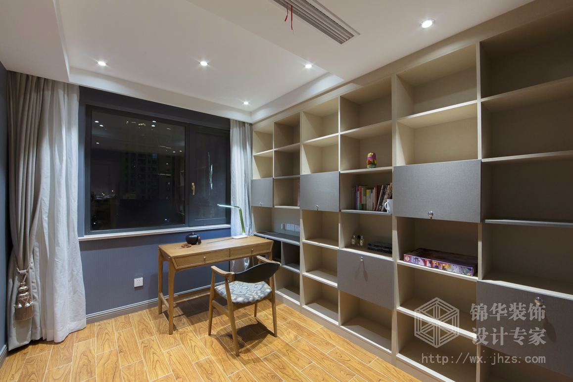 新中式风格-维纳阳光-四室两厅-140平米-书房-装修效果实景图