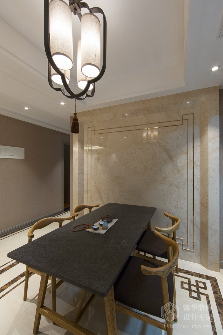 新中式风格-维纳阳光-四室两厅-140平米-餐厅-装修效果实景图