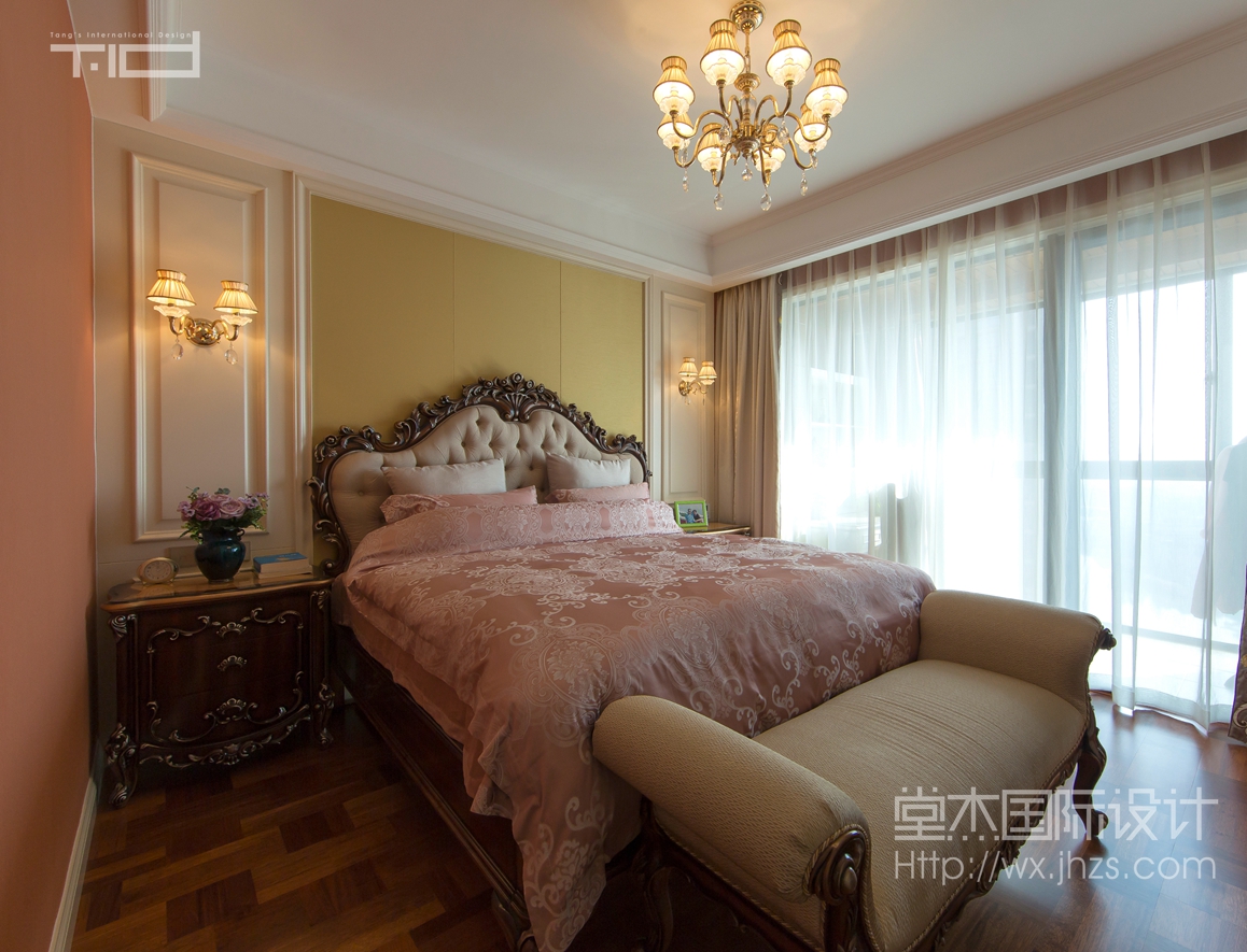 欧式风格-玉兰花园-大户型-200平-卧室-装修效果实景图