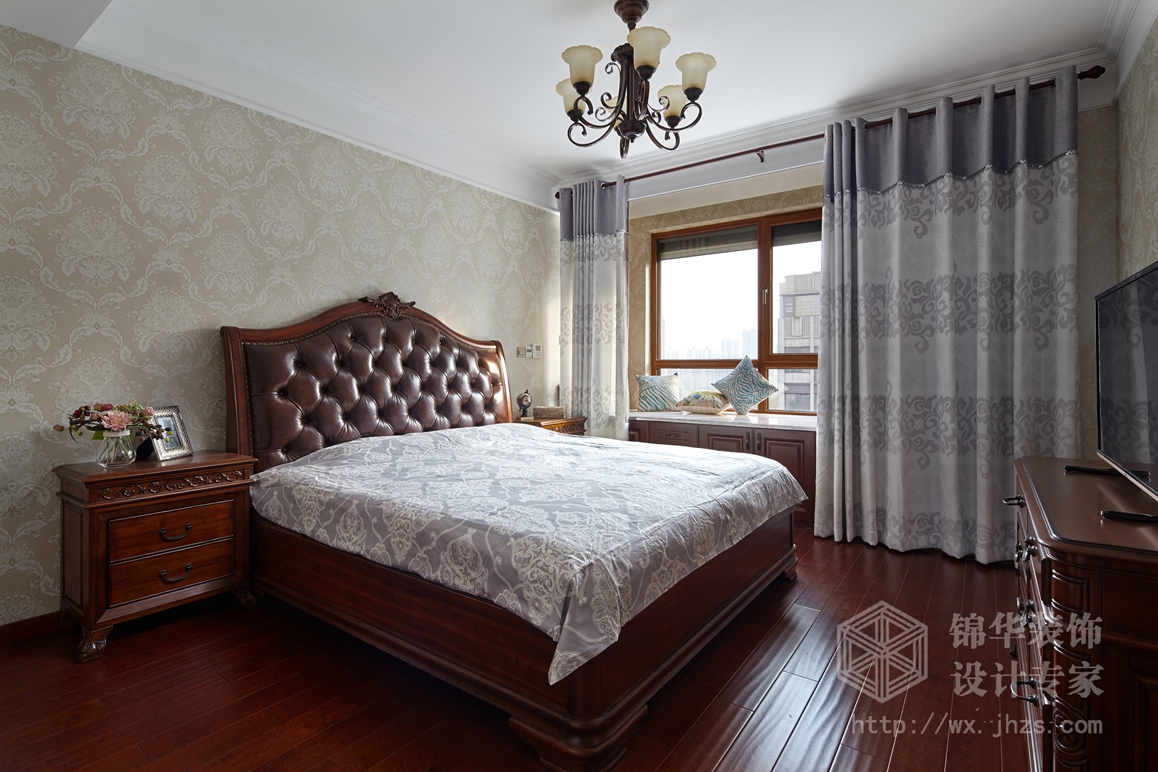 美式风格-保利香槟国际-复式-260平-卧室-装修实景效果图