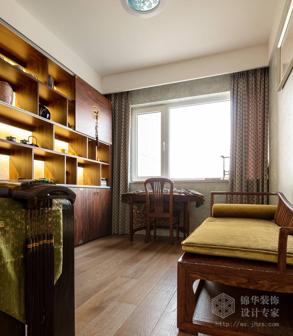 新中式风格-擎天半岛-四室两厅-143平米-书房-装修实景效果图