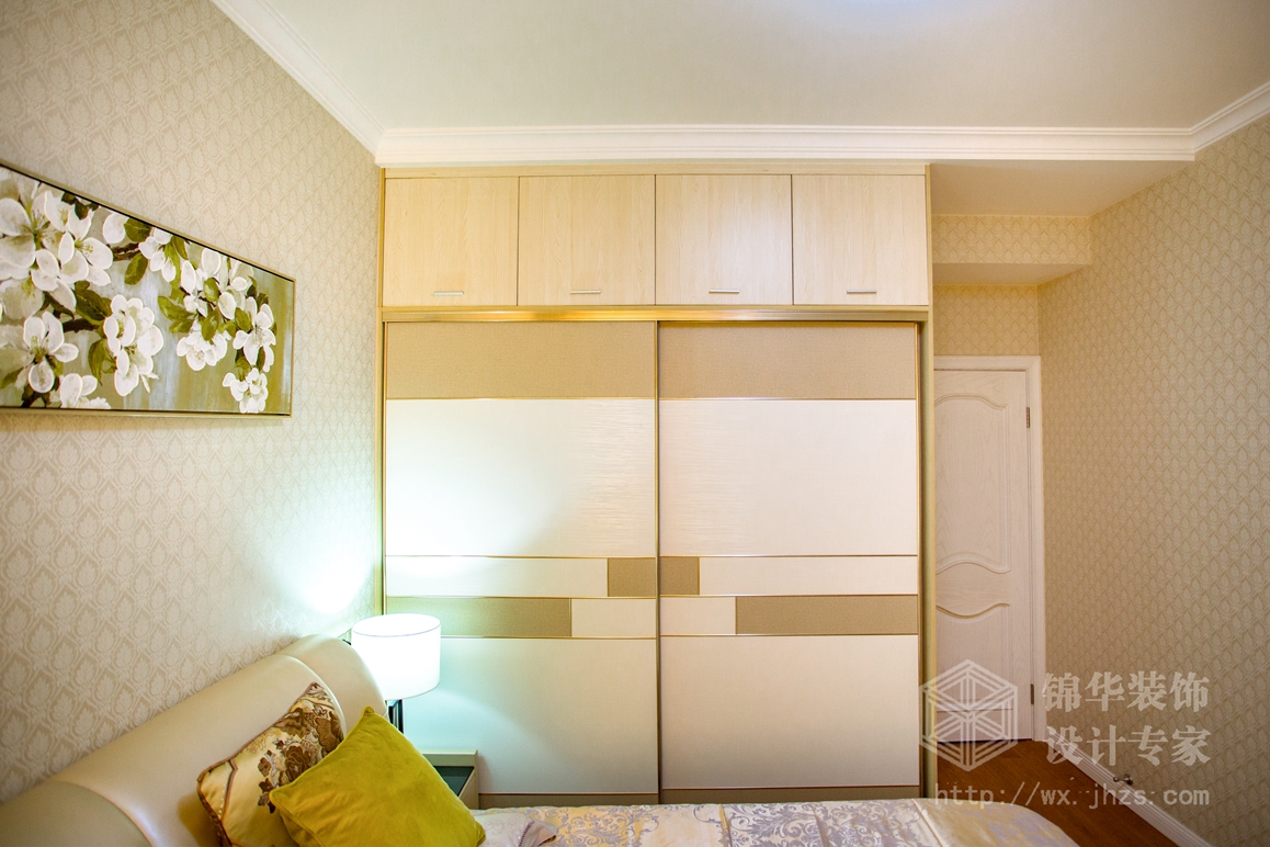 现代简约风格-保利香槟-两室两厅-89平-卧室-装修实景效果图