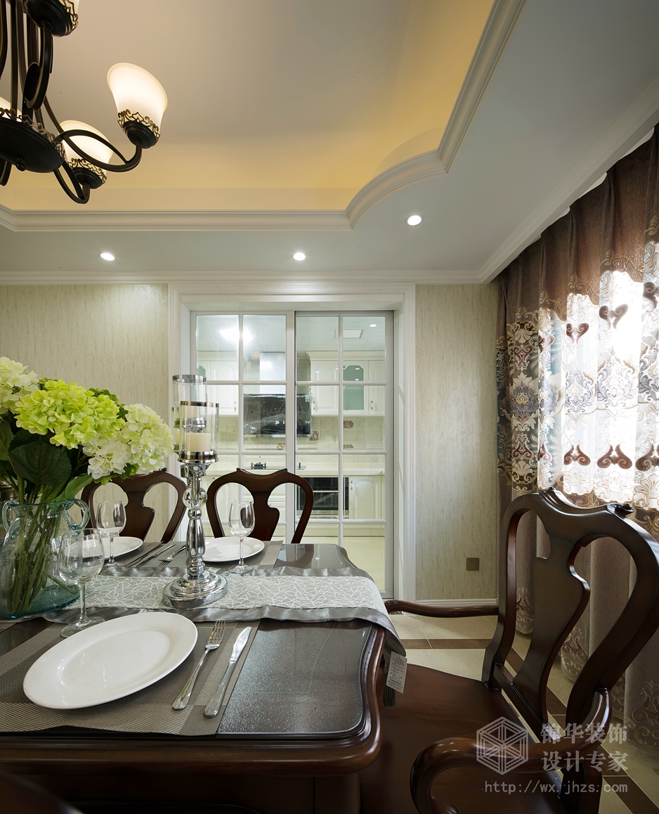 小美风格-尚锦城-三室两厅-132平-餐厅-装修实景效果图