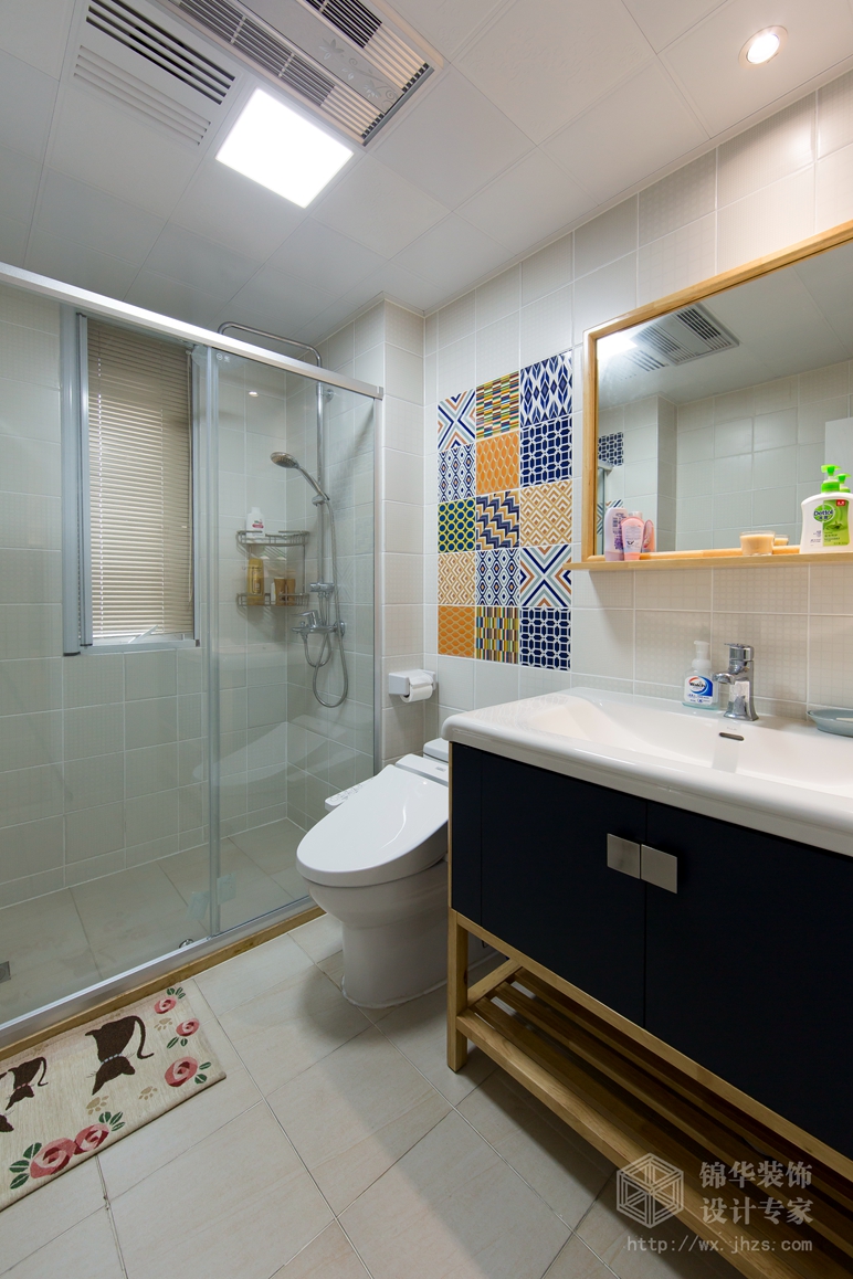 简约美式风格-繁华里-三室两厅-130平-卫生间-装修实景效果图