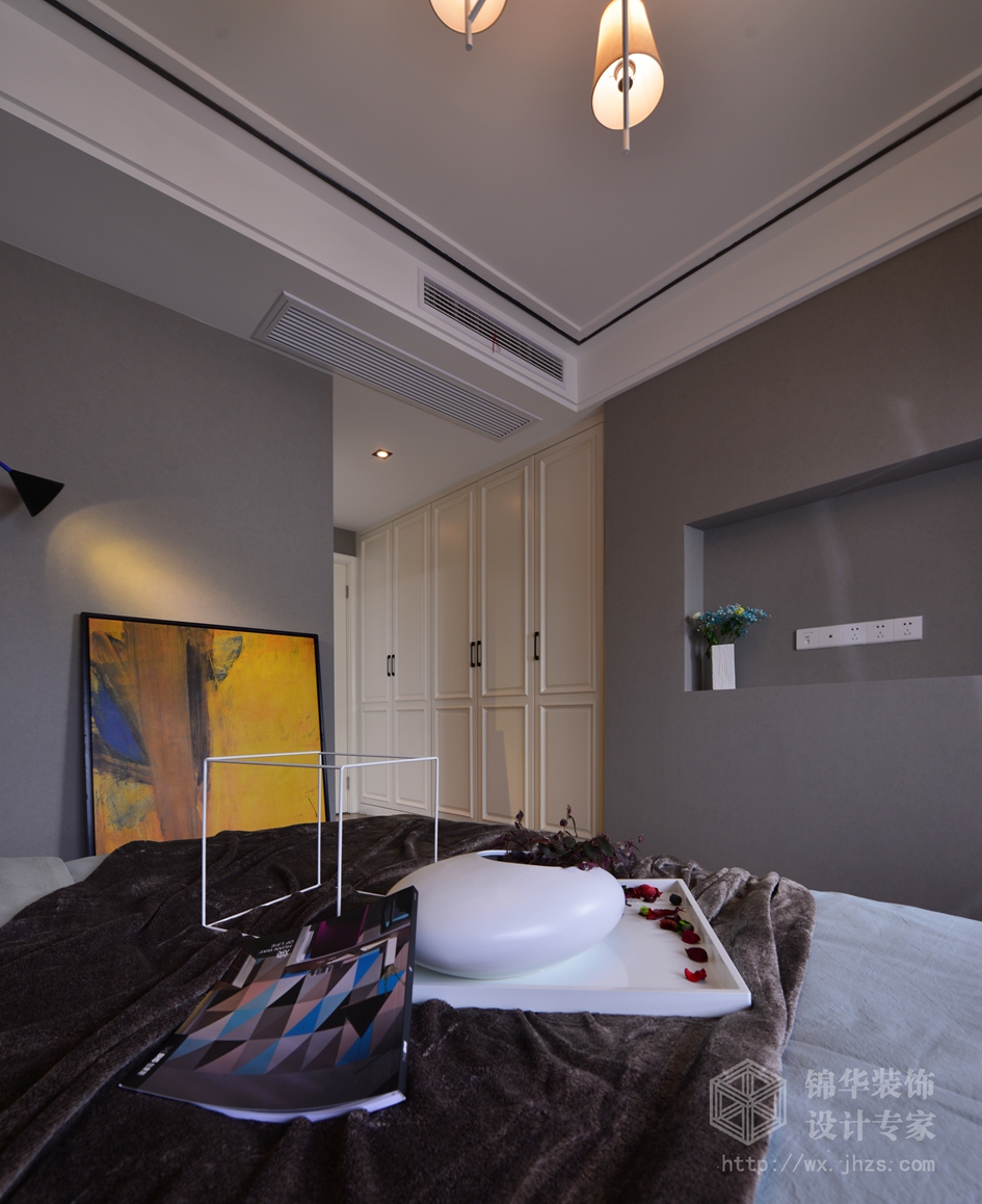 现代简约-理想城市-三室两厅-134平-卧室-装修效果实景图