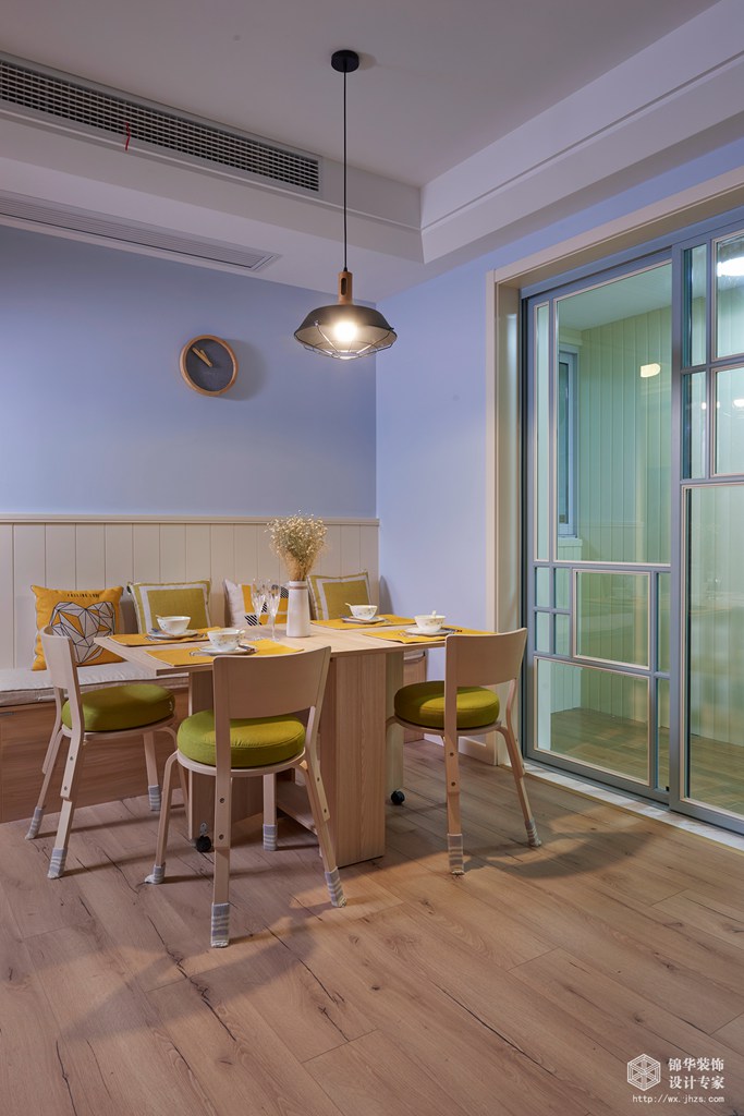 北欧风格-西水东-三室两厅-100平-餐厅-装修效果实景图
