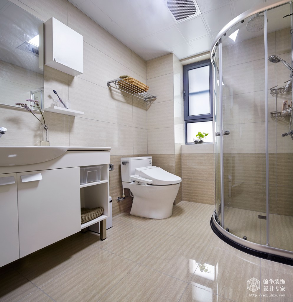  日式MUJI风格-尚锦城-两室两厅-106平-卫生间-装修实景效果图